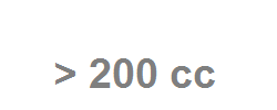 > 200 cm3 > 200 cm3